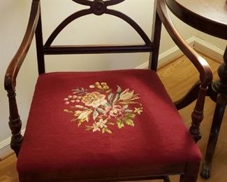 HAND DONE NEEDLEPOINT CHAIR