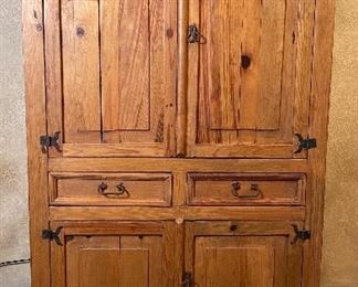 French country pine armoire, solid, excellent piece