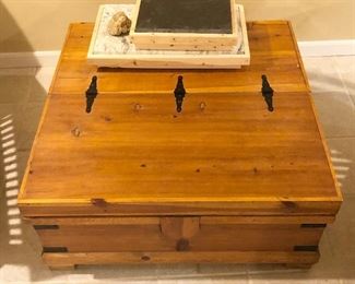 Hardwood Coffee Table With Hinged Top