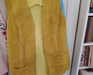 Mod vintage suede yellow vest