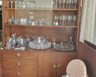 Charter Collection by Founders, NC 1962 China cabinet, Candlewick, Boopie glass, Fostoria American pitchers