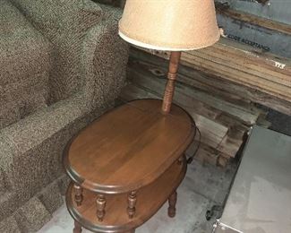 Mid Century Modern Side Table and Lamp