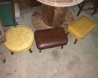Mid Century Modern Leather Stools
