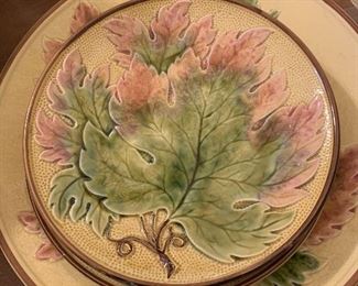 Majolica?  3 plates and larger platter