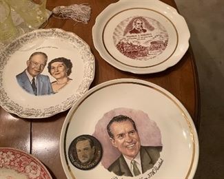 Presidential plates and Goldwater button