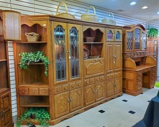 Three 30" sections, corner cabinets 26.5", 78" tall.  Priced individually.  Excellent condition!