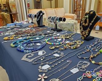 Lots of higher quality jewelry:  Brighton, Coldwater Creek, Premier, and many pieces purchased from Crosno Jewelers in Cape, 