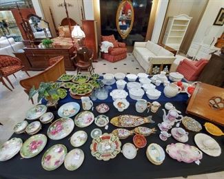 Many hand painted plates - Bavaria, etc. - Royal Albert, Old Country Rose