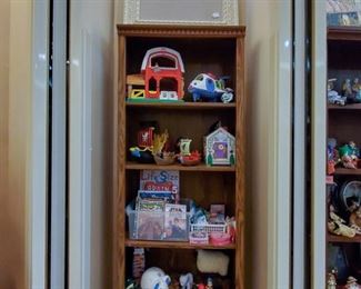 Toys!  Bulletin board frame on top!