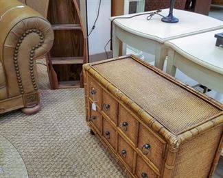 This two drawer bamboo chest had divided drawers inside each drawer  - 9-12 sections in each!  Very unique.