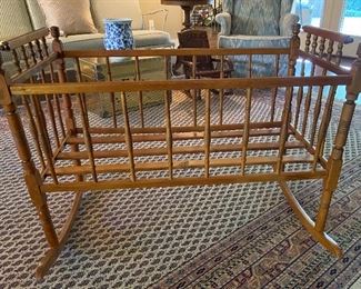 Antique Spindle Baby Bed