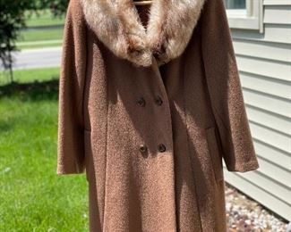 VTG FUR/WOOL LORENDALE COAT