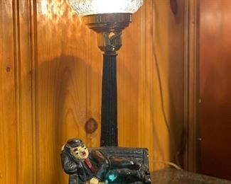 VTG CHARLIE CHAPLIN SLEEPING BENCH BAR LAMP