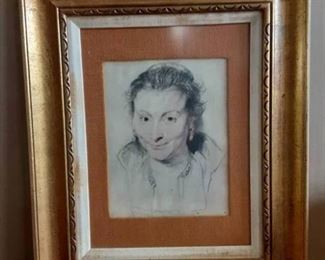 Vintage Portrait Isabella Brant by Rubens | Lithograph | 23"x19" | Gold Wood Frame.