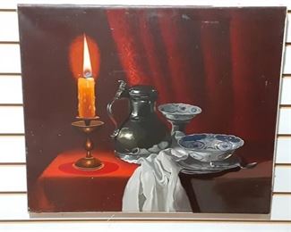 Vintage Still Life | Oil on Canvas | Signed Rice | 20"x24" | Unframed