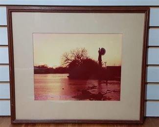 Vintage Keeper on the River | Photo Print on Canvas | Undated | 18.25"x21" | Wood Frame
