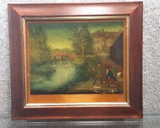Vintage Reverse Glass Painting | Traditional Reproductions LTD | Signed J. Cook | 13"x14.5"