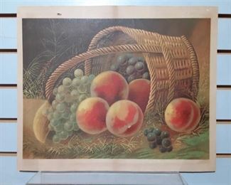 Vintage Fruit by U. Hoover Philada | Lithograph | Copyright date 1894 | 14"x17" | No Frame
