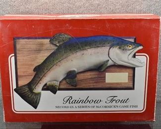Vintage McCormick Rainbow Trout Wall Plaque Decanter | In Box | 15" L