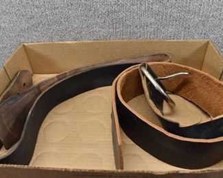 Vintage Lot of 2 Large Leather Belts | 51.75", 42"