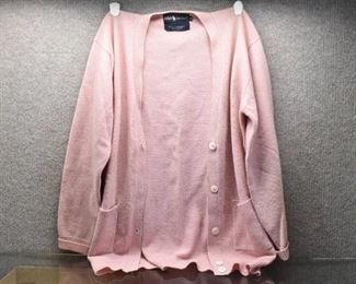 Vintage Ralph Lauren Pink Lambswool Cardigan | Size Small