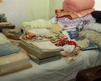 HUGE SELECTION  OF LINENS ~ LACE AND BEDDING