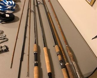 Selection of fishing poles.