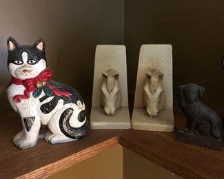 Fun sale for animal lovers, including these horse bookends and a cat doorstop.
