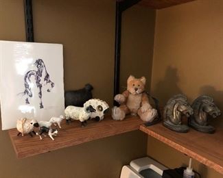 Vintage B.M. Pro metal horse bookends.