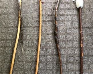 Selection of interesting hand-made walking sticks.