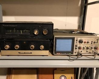 Heathkit model EA-2 amplifier; Heathkit model FM-4 tuner.