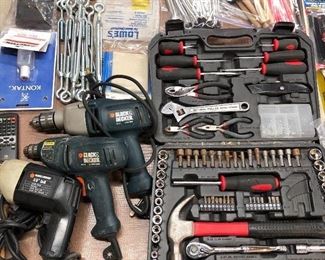 Shop Force tool kit; multiple drills; Workshop loaded with quality tools.
