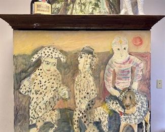 Large Original on Canvas of Krewe of Barkus by Zella Funck