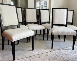 Item 19:  (6) Dining Chairs with Ivory Linen Upholstery - 21"l x 19"w x 39"h:  $400