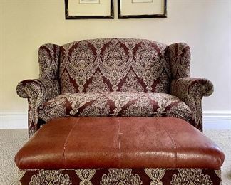 Item 30:  Sherill Furniture Loveseat & Ottoman:                                                    Loveseat - 60"l x 24"w x 41.5"h: $445                                                               Ottoman - 39"l x 25.5"w x 15"h: $225