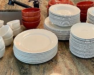 Item 116:  Royal Stafford Dishes:                                                                               Set 1:  9 dinner plates, 8 cups, 10 bowls, 10 dessert plates, 10 saucers: $255                                                                              Set 2:  10 dinner plates, 10 cups, 10 bowls, 10 cups, 10 dessert plates, 10 saucers: SOLD