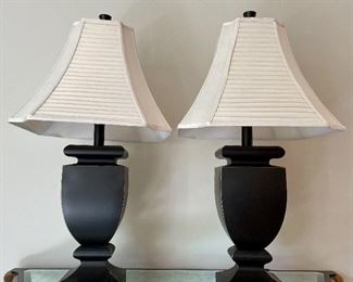 Item 124:  Pair of Decorative Lamps (black base) - 33": $195