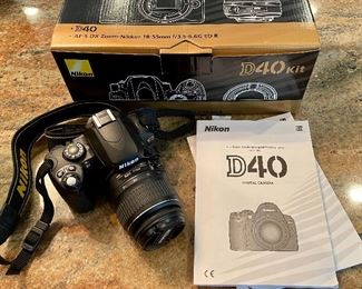 Item 132:  Nikon D40 Camera with camera case: $75