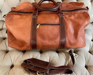 Item 96:  Leather Duffle Bag, Made in Italy - with Strap:  $115