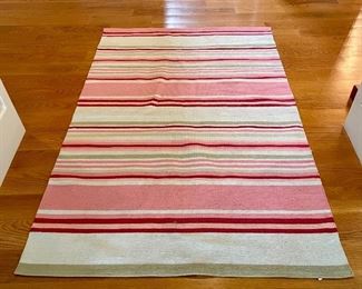 Item 134:  Wool Rug (Pink Stripe) - 4' x 6':  $28