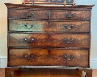 Item 50:  Chippendale Style Antique Chest with Concave Front - 47.5"l x 17"w x 40.5"h:  $595