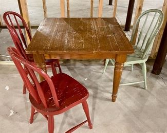 Item 203:  Pottery Barn Kids Table & 3 Chairs- Needs a little TLC!:  $45