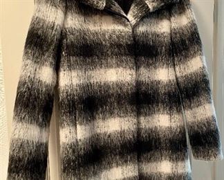 Item 100:  Ann Taylor Wool Coat, Black and White, Size XS: