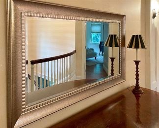 Item 3:  Gorgeous Silver Mirror with Dentil Molding Accent - 56" X 32.5": $265