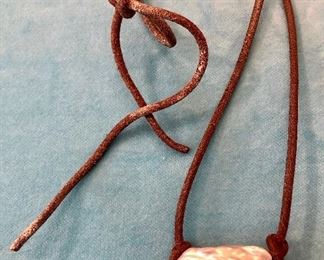 Item 226:  Leather Cord with Unusual Baroque Pearl: $14