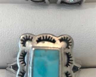 Item 208:  Sterling Silver and Turquoise Ring: $45                                  Item 209:  Ralph Lauren Sterling Silver Stud Earrings: $26