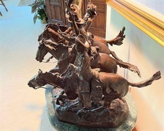 "Coming Thru The Rye" by FREDERIC REMINGTON - 29" High x 30" Wide  x 25.5" Deep 