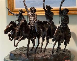 "Coming Thru The Rye" by FREDERIC REMINGTON - 29" High x 30" Wide  x 25.5" Deep 