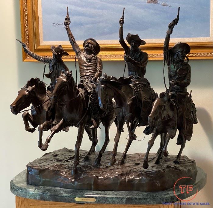 "Coming Thru The Rye" by FREDERIC REMINGTON - 29" High x 30" Wide x 25.5" Deep