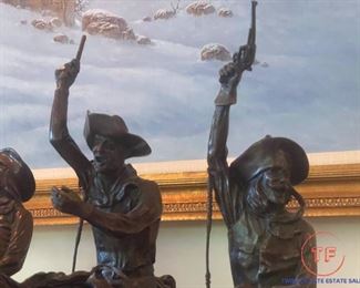 "Coming Thru The Rye" by FREDERIC REMINGTON - 29" High x 30" Wide  x 25.5" Deep 